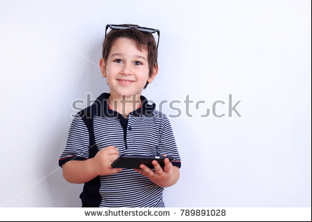 Stock Photo Cute Happy Boy Using Mobile Phone Child Playing On Smartphone Technology Mobile Apps Children